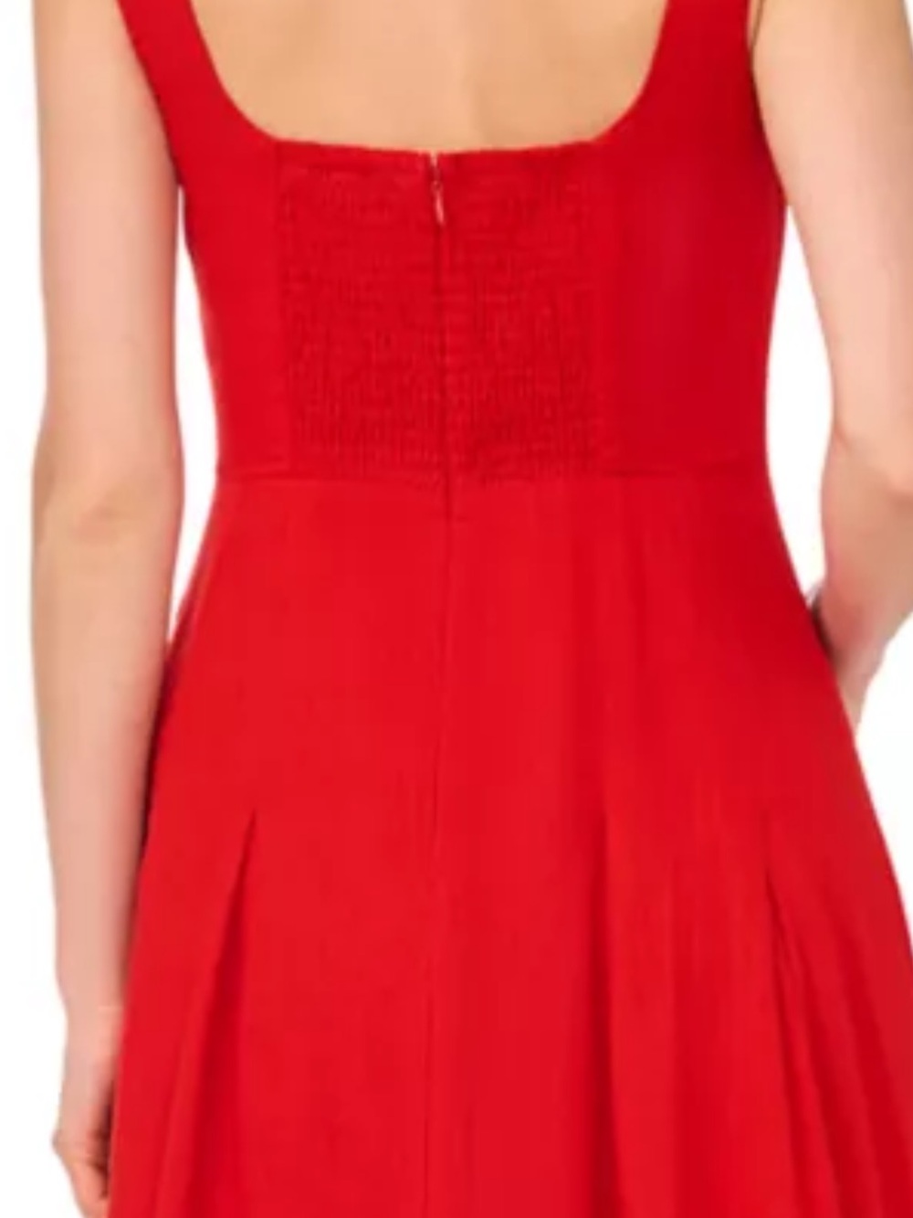♥️ Ted Baker Linen Blend Scarlet Square-Neck Midi Dress - Picture 3 of 5